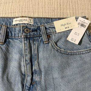 Abercrombie & Fitch Light Blue High Rise Midi Skirt